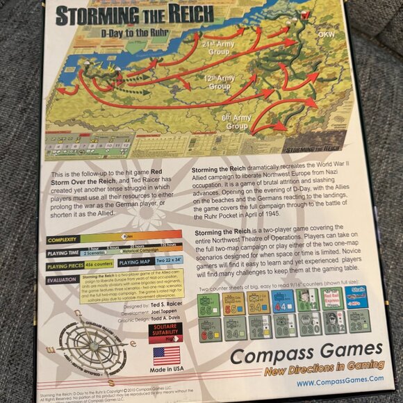 Storming the Reich: D-Day to the Ruhr (open, unpunched) Compass Games - Picture 7 of 15